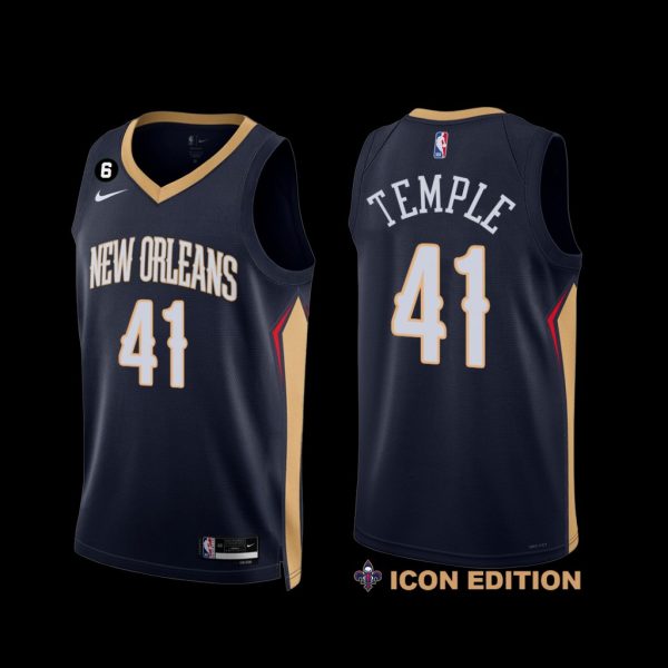 New Orleans Pelicans Garrett Temple 2022-23 Icon Edition Jersey Navy New Orleans Pelicans Garrett Temple 2022-23 Icon Edition Jersey Navy
