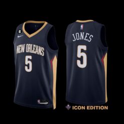 New Orleans Pelicans Herbert Jones 2022-23 Icon Edition NO.6 Patch Jersey Navy