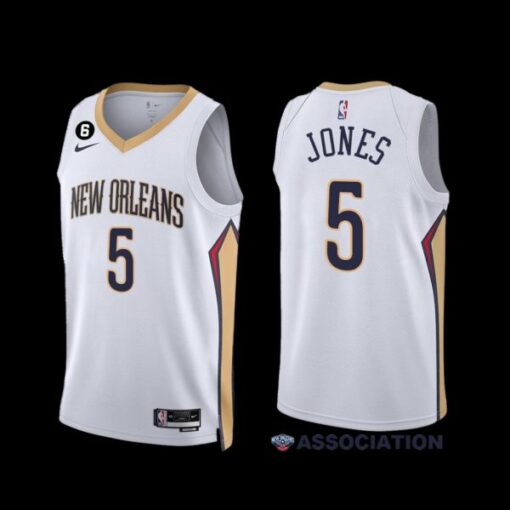 New Orleans Pelicans Herbert Jones 2022-23 White Association Edition Jersey