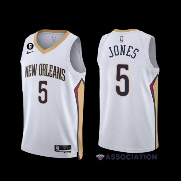 New Orleans Pelicans Herbert Jones 2022-23 White Association Edition Jersey New Orleans Pelicans Herbert Jones 2022-23 White Association Edition Jersey