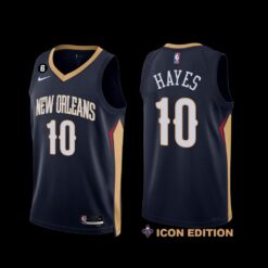 New Orleans Pelicans Jaxson Hayes 2022-23 Icon Edition NO.6 Patch Jersey Navy