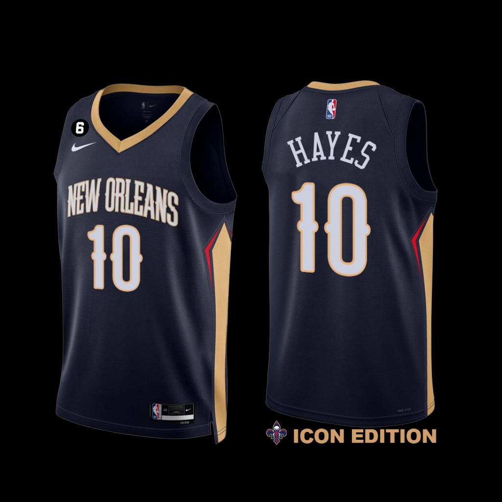 New Orleans Pelicans Jaxson Hayes 2022-23 Icon Edition NO.6 Patch Jersey Navy New Orleans Pelicans Jaxson Hayes 2022-23 Icon Edition NO.6 Patch Jersey Navy