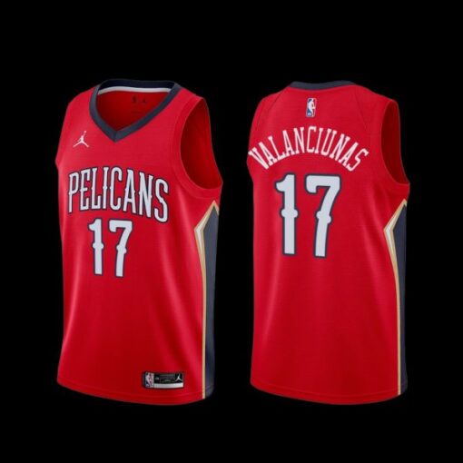 New Orleans Pelicans Jonas Valanciunas 2022-23 Statement Edition Jersey Red