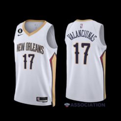 New Orleans Pelicans Jonas Valanciunas 2022-23 White Association Edition Jersey