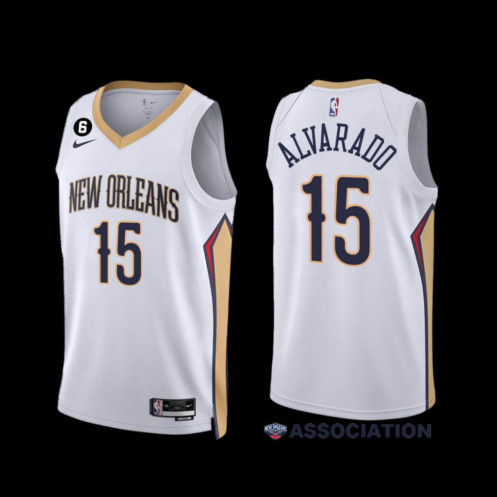 New Orleans Pelicans Jose Alvarado 2022-23 White Association Edition Jersey New Orleans Pelicans Jose Alvarado 2022-23 White Association Edition Jersey