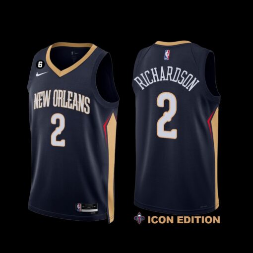 New Orleans Pelicans Josh Richardson 2022-23 Icon Edition Jersey Navy