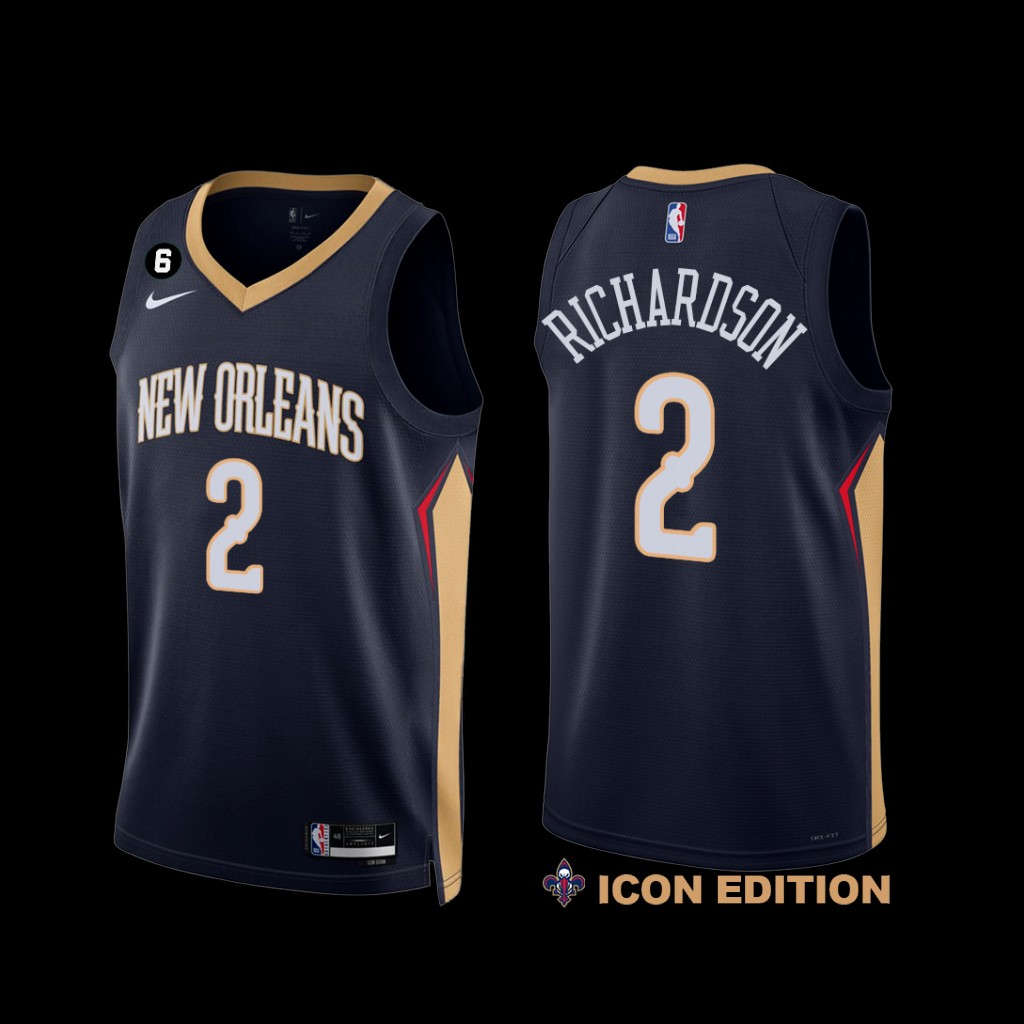 New Orleans Pelicans Josh Richardson 2022-23 Icon Edition Jersey Navy New Orleans Pelicans Josh Richardson 2022-23 Icon Edition Jersey Navy