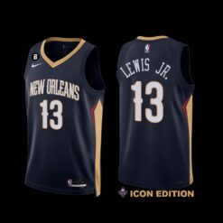 New Orleans Pelicans Kira Lewis Jr. 2022-23 Icon Edition NO.6 Patch Jersey Navy
