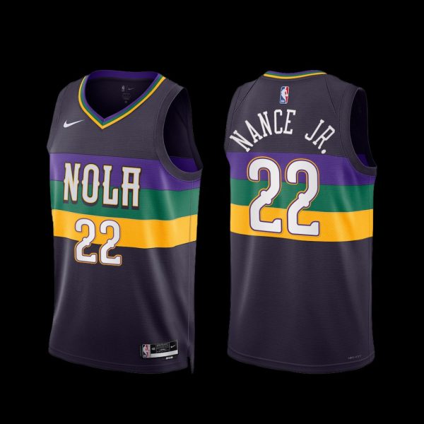 New Orleans Pelicans Larry Nance Jr. 2022-23 City Edition Jersey Purple New Orleans Pelicans Larry Nance Jr. 2022-23 City Edition Jersey Purple