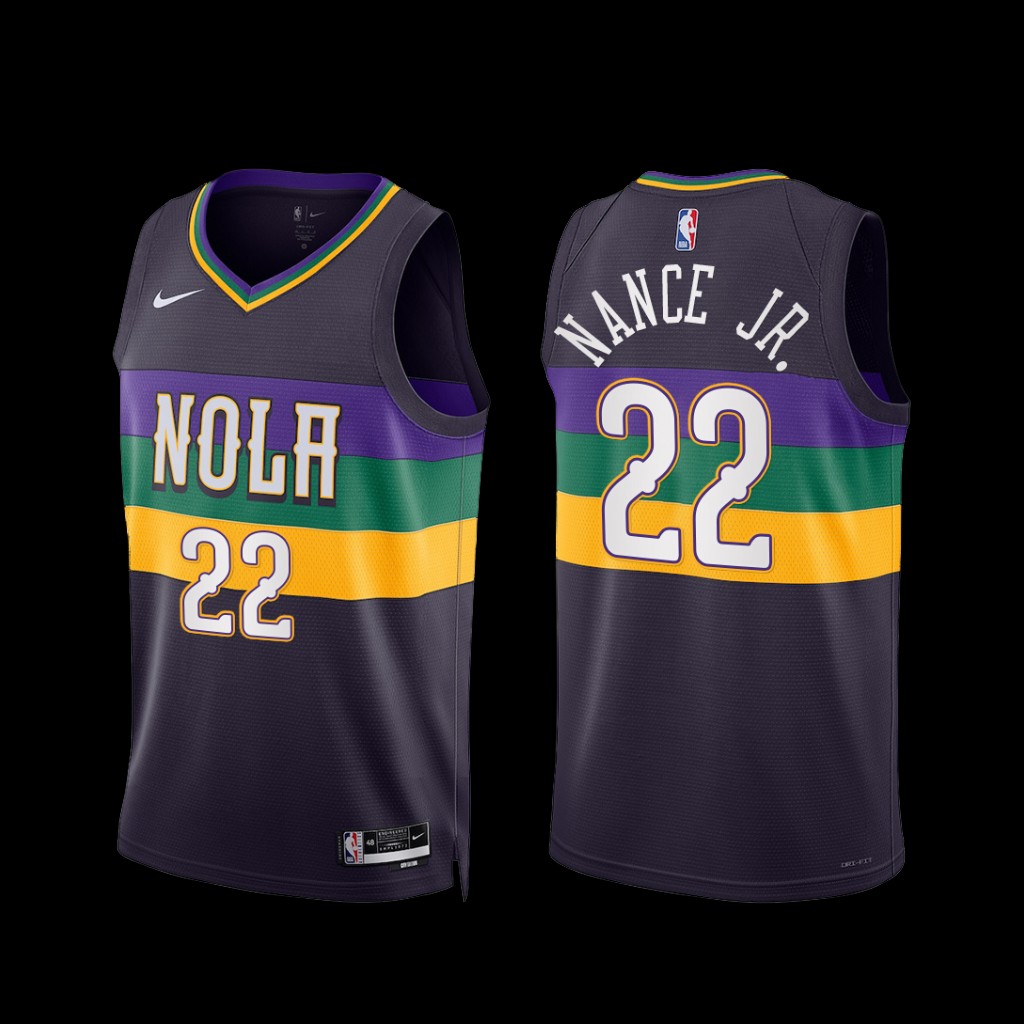 New Orleans Pelicans Larry Nance Jr. 2022-23 City Edition Jersey Purple New Orleans Pelicans Larry Nance Jr. 2022-23 City Edition Jersey Purple