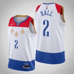 New Orleans Pelicans Lonzo Ball 2021 City White Jersey
