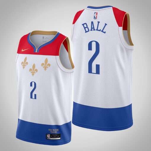 New Orleans Pelicans Lonzo Ball 2021 City White Jersey