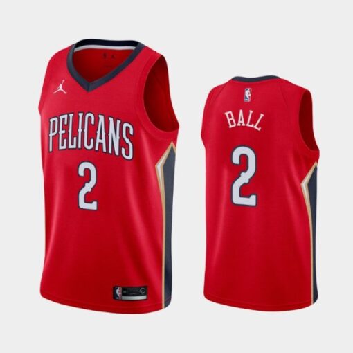 New Orleans Pelicans Lonzo Ball 2021 Red Statement Jersey