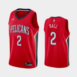 New Orleans Pelicans Lonzo Ball 2021 Red Statement Jersey