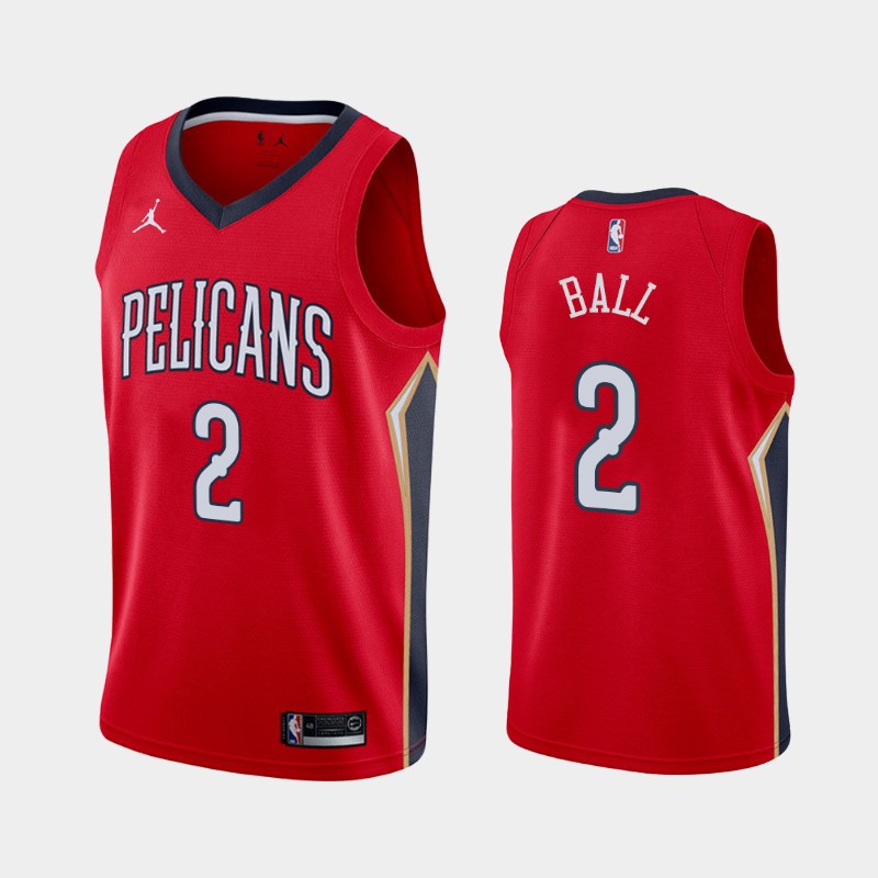 New Orleans Pelicans Lonzo Ball 2021 Red Statement Jersey New Orleans Pelicans Lonzo Ball 2021 Red Statement Jersey