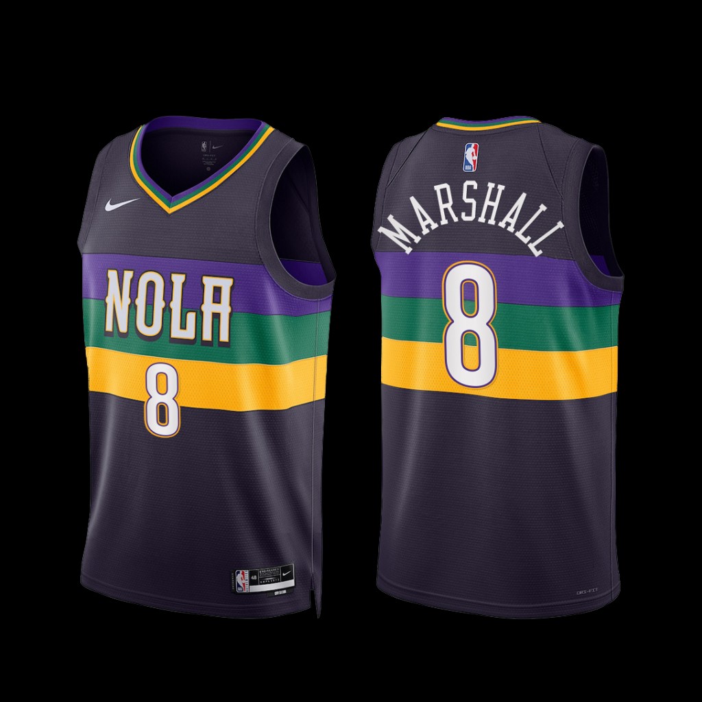 New Orleans Pelicans Naji Marshall 2022-23 City Edition Jersey Purple New Orleans Pelicans Naji Marshall 2022-23 City Edition Jersey Purple