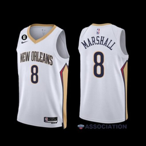 New Orleans Pelicans Naji Marshall 2022-23 White Association Edition Jersey