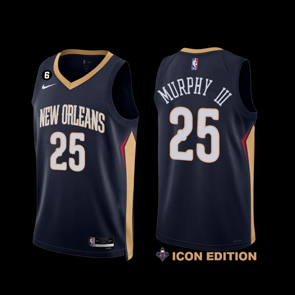 New Orleans Pelicans Trey Murphy III 2022-23 Icon Edition NO.6 Patch Jersey Navy New Orleans Pelicans Trey Murphy III 2022-23 Icon Edition NO.6 Patch Jersey Navy