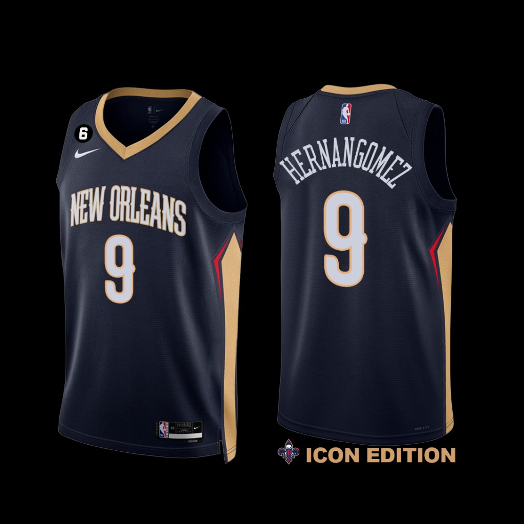 New Orleans Pelicans Willy Hernangomez 2022-23 Icon Edition NO.6 Patch Jersey Navy New Orleans Pelicans Willy Hernangomez 2022-23 Icon Edition NO.6 Patch Jersey Navy