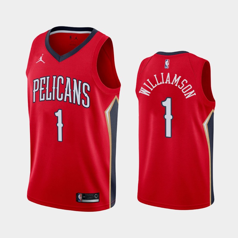 New Orleans Pelicans Zion Williamson 2021 Red Statement Jersey New Orleans Pelicans Zion Williamson 2021 Red Statement Jersey