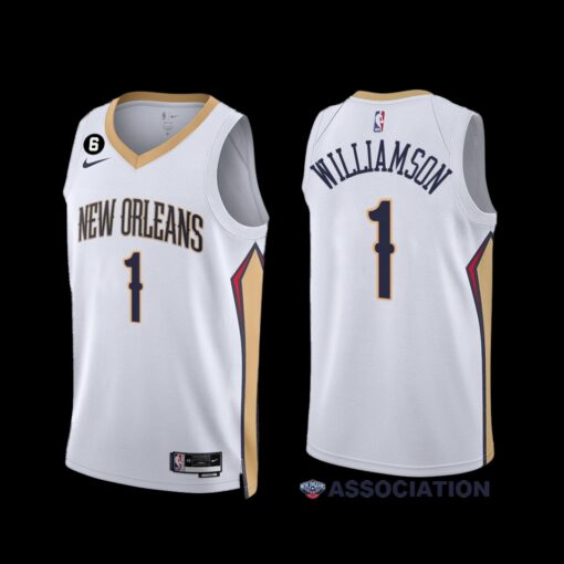 New Orleans Pelicans Zion Williamson 2022-23 White Association Edition Jersey