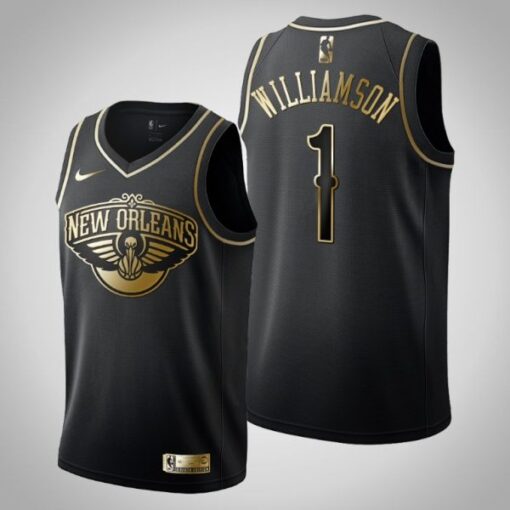 New Orleans Pelicans Zion Williamson Black Golden Edition Jersey