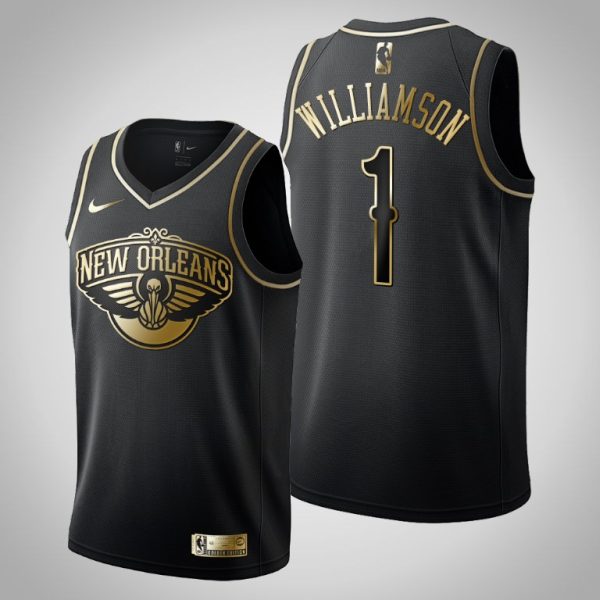 New Orleans Pelicans Zion Williamson Black Golden Edition Jersey New Orleans Pelicans Zion Williamson Black Golden Edition Jersey