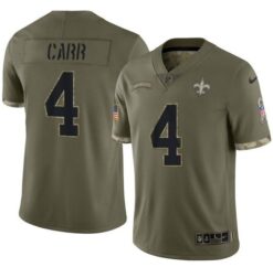 New Orleans Saints Derek Carr Olive Salute To Service Limited Jersey