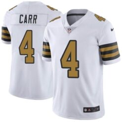 New Orleans Saints Derek Carr White Color Rush Limited Jersey