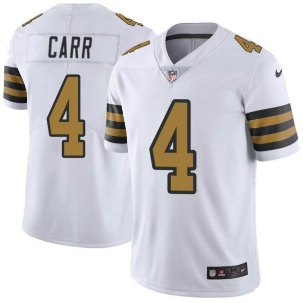 New Orleans Saints Derek Carr White Color Rush Limited Jersey New Orleans Saints Derek Carr White Color Rush Limited Jersey