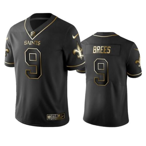 New Orleans Saints Drew Brees Black Golden Limited Jersey