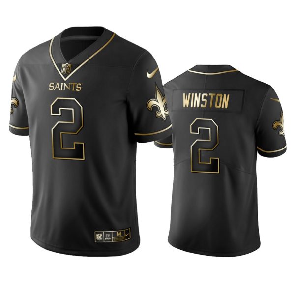 New Orleans Saints Jameis Winston Black Golden Limited Jersey New Orleans Saints Jameis Winston Black Golden Limited Jersey