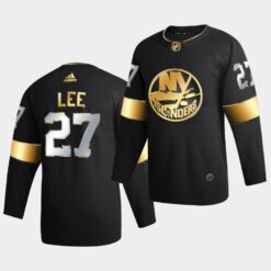 New York Islanders anders lee Golden Edition Limited Black Jersey