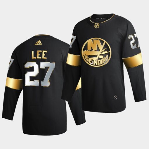 New York Islanders anders lee Golden Edition Limited Black Jersey
