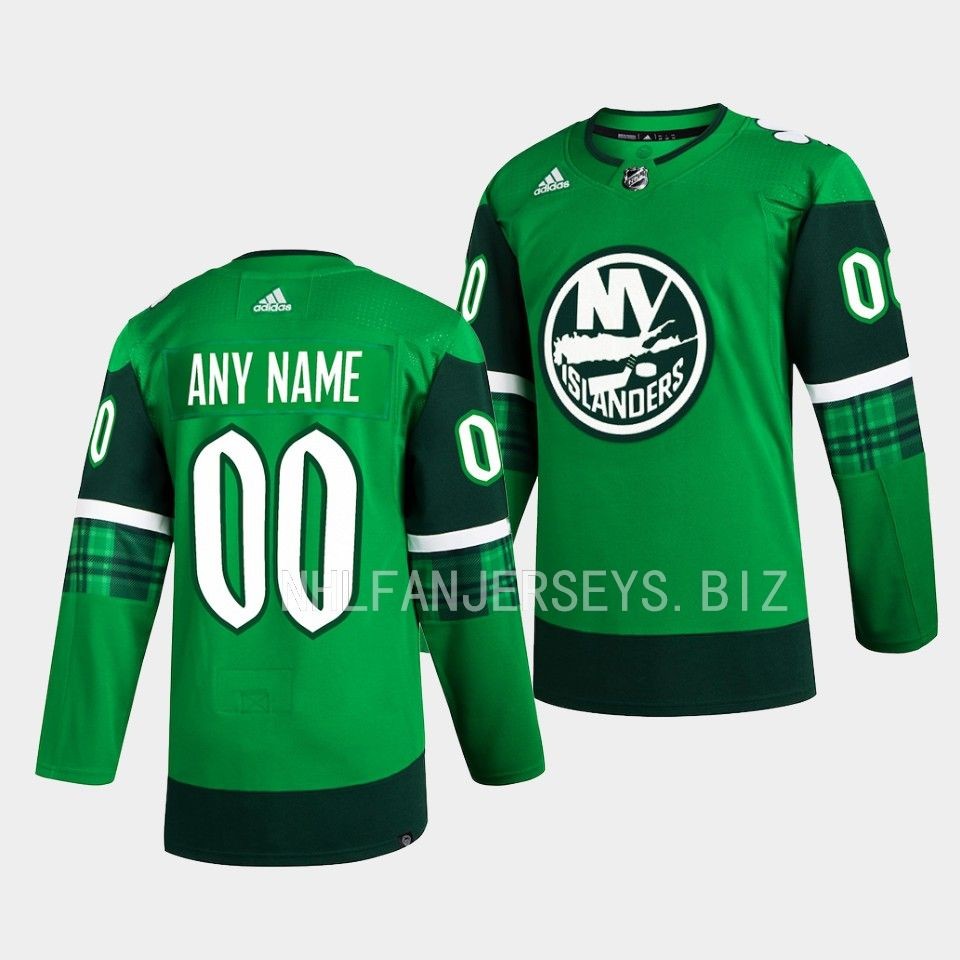New York Islanders Custom 2023 St. Patricks Day Green Jersey New York Islanders Custom 2023 St. Patricks Day Green Jersey
