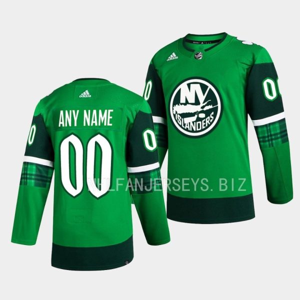 New York Islanders Custom 2023 St. Patricks Day Green Jersey New York Islanders Custom 2023 St. Patricks Day Green Jersey