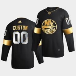 New York Islanders Custom Golden Edition Limited Black Jersey