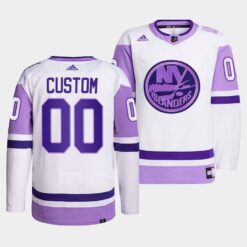 New York Islanders Custom HockeyFightsCancer White Jersey