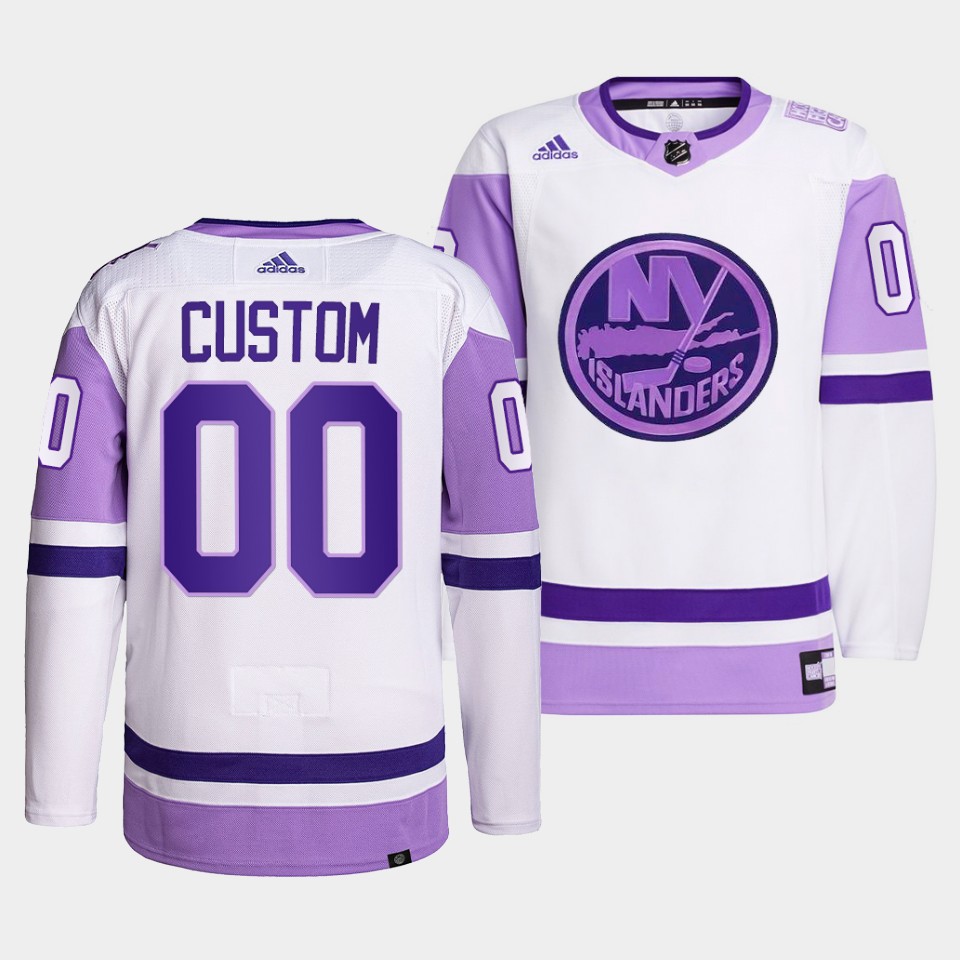 New York Islanders Custom HockeyFightsCancer White Jersey New York Islanders Custom HockeyFightsCancer White Jersey