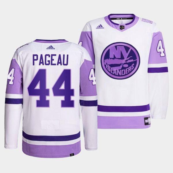 New York Islanders Jean-Gabriel Pageau HockeyFightsCancer White Jersey New York Islanders Jean-Gabriel Pageau HockeyFightsCancer White Jersey