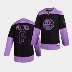 New York Islanders Ryan Pulock HockeyFightsCancer Purple Jersey
