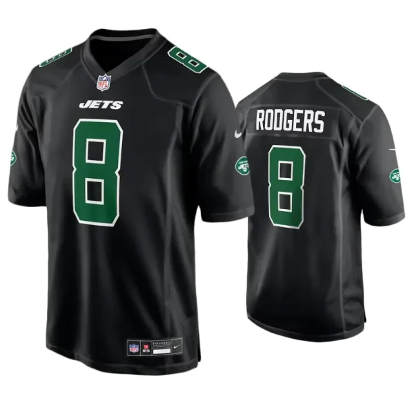 New York Jets Aaron Rodgers Black Fashion Jersey New York Jets Aaron Rodgers Black Fashion Jersey