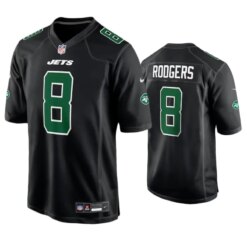 New York Jets Aaron Rodgers Black Fashion Jersey