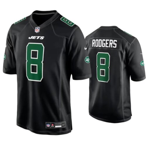 New York Jets Aaron Rodgers Black Fashion Jersey
