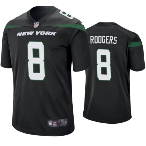 New York Jets Aaron Rodgers Black Jersey