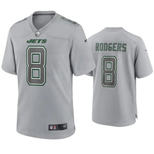 New York Jets Aaron Rodgers Gray Atmosphere Fashion Jersey