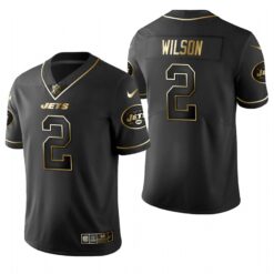 New York Jets Zach Wilson Black Golden Limited Jersey