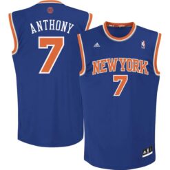 New York Knicks Carmelo Anthony Blue Throwback Jersey