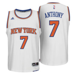 New York Knicks Carmelo Anthony White Throwback Jersey