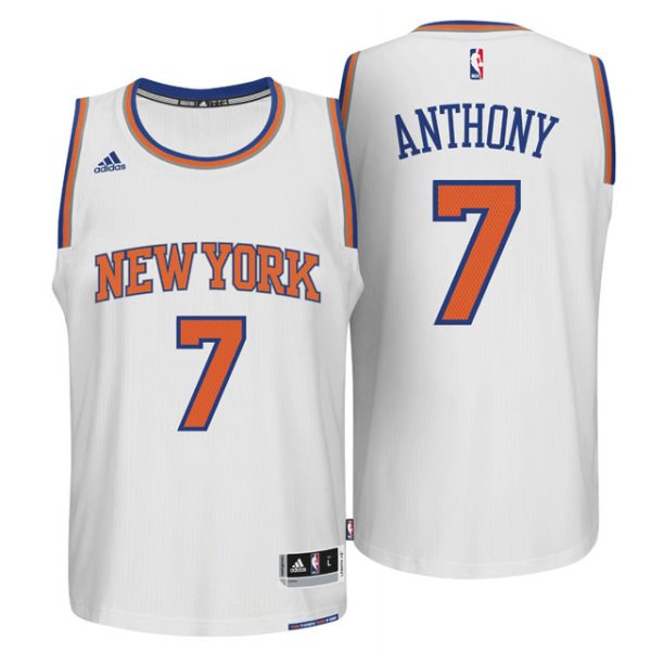 New York Knicks Carmelo Anthony White Throwback Jersey New York Knicks Carmelo Anthony White Throwback Jersey